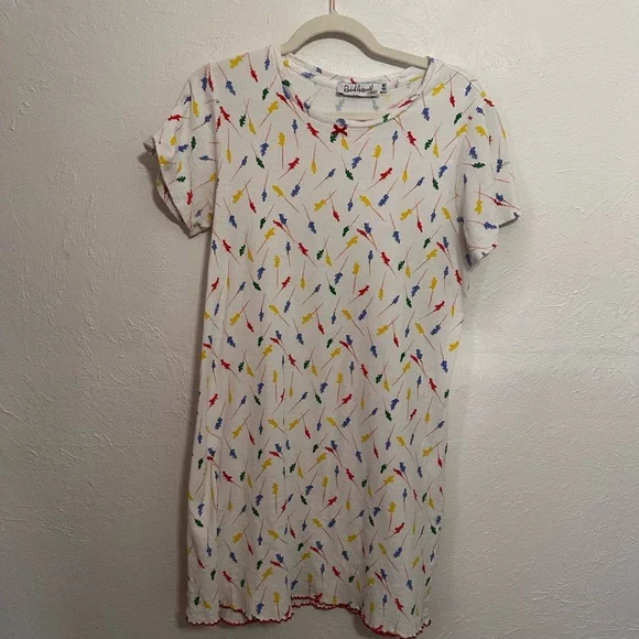 Rachel Antonoff Fitz White T-shirt Dress with Multicolor Pattern - Picture 3 of 5
